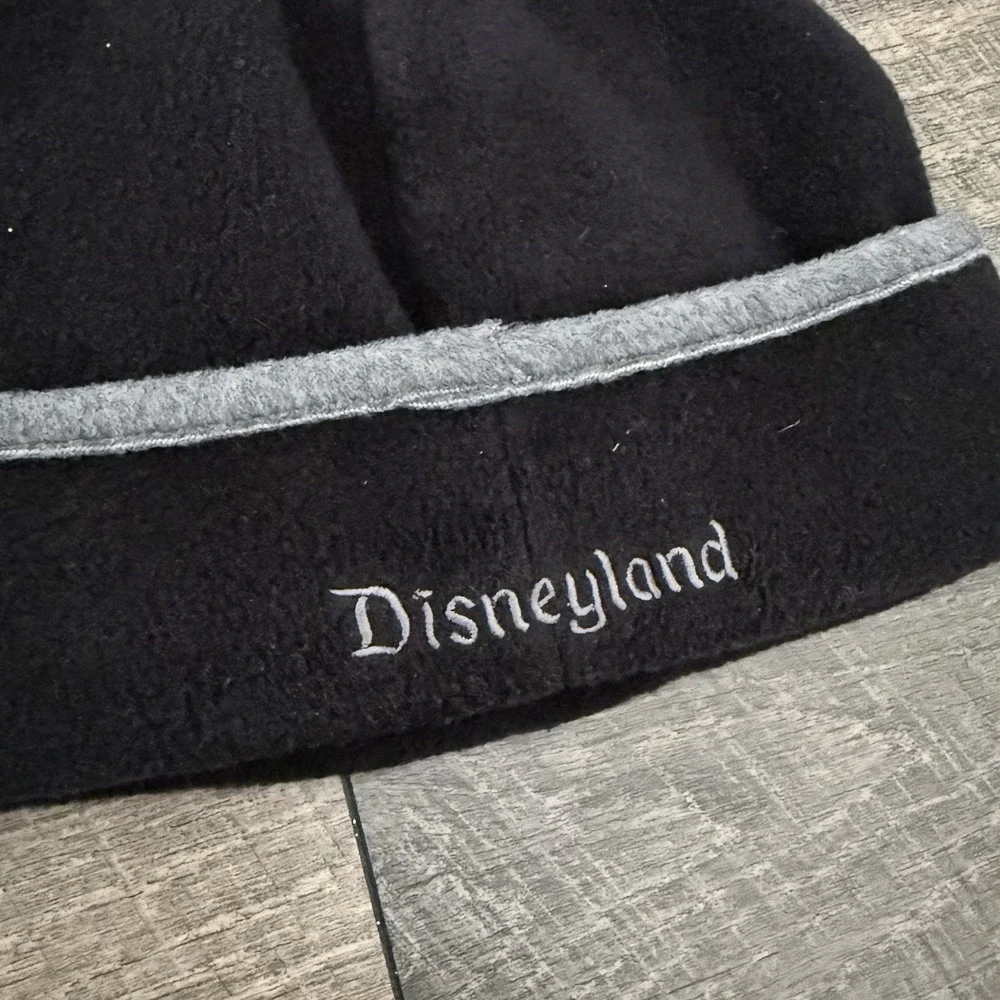 Vintage Disneyland‎ Resort Mickey Mouse Beanie Cap Black Polar Fleece Adult OSFM